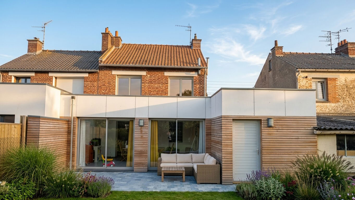 Extension d'une habitation unifamiliale de 23 m² à Marquillies