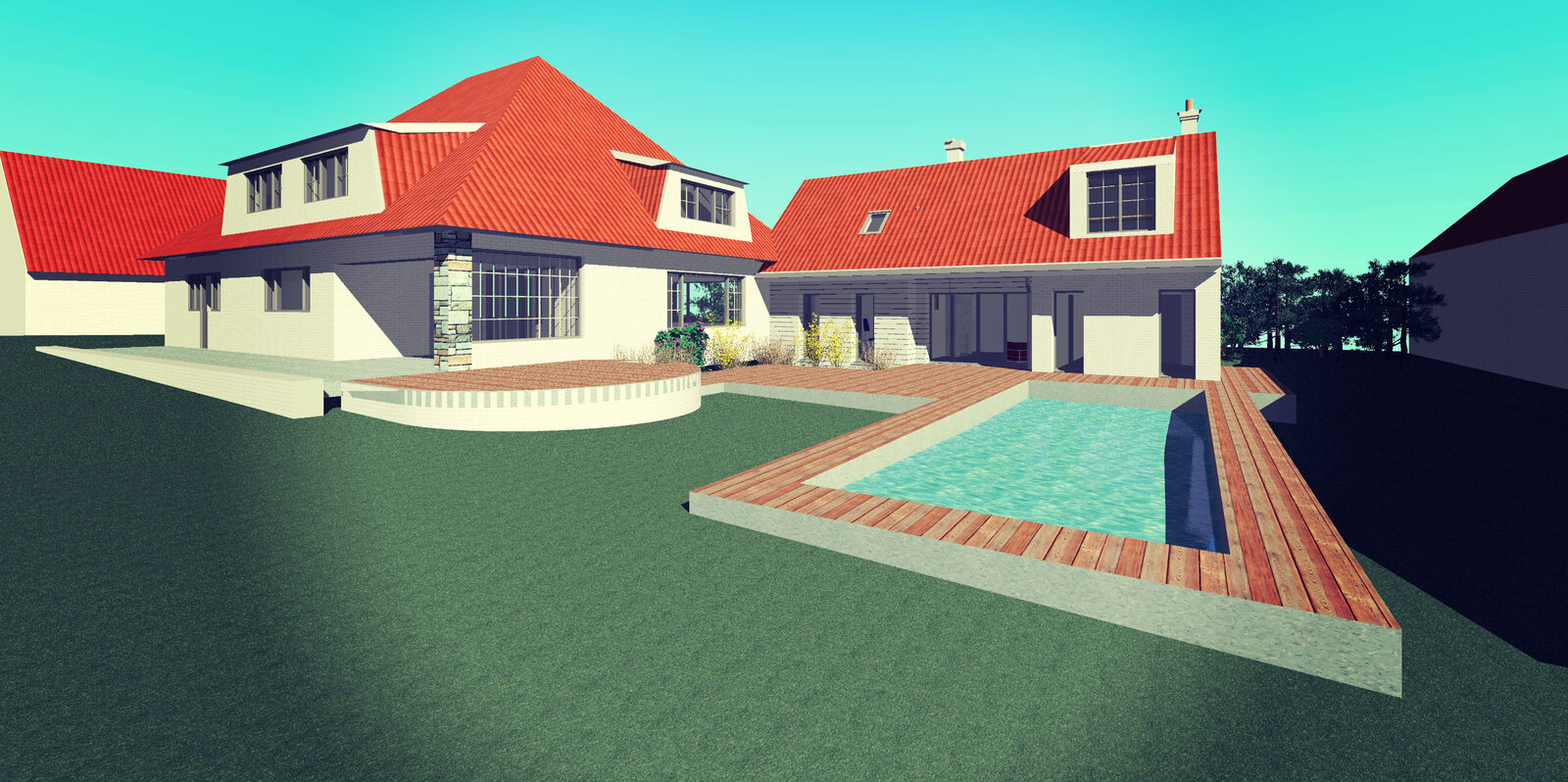 Extension d'une maison unifamiliale avec piscine de 151 m² à Tournai