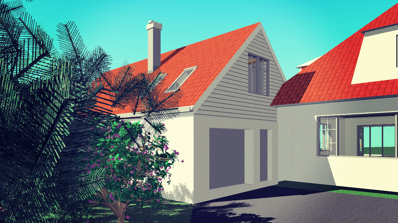 Extension d'une maison unifamiliale avec piscine à Tournai