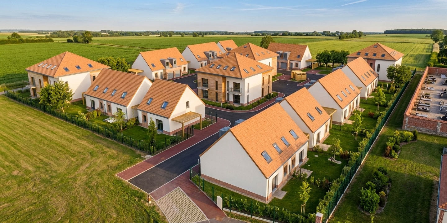 Lotissement de 37 logements à Onnaing — vue aérienne