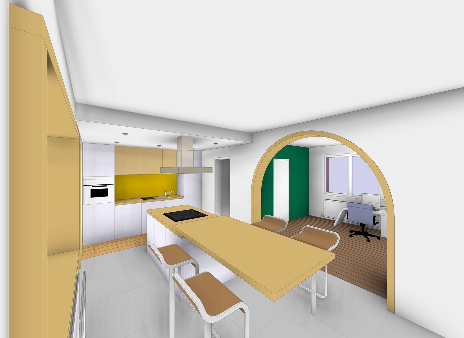 Réaménagement d'une maison mitoyenne à Harnes