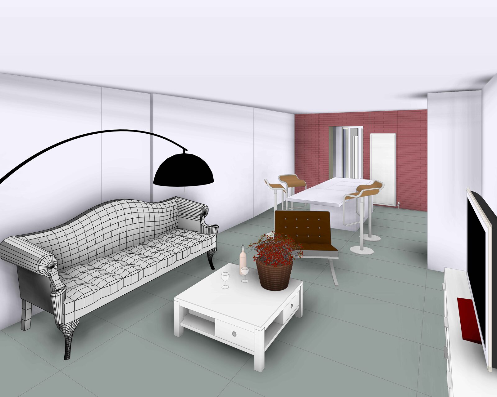 Transformation d'une maison en 3 appartements à Tournai