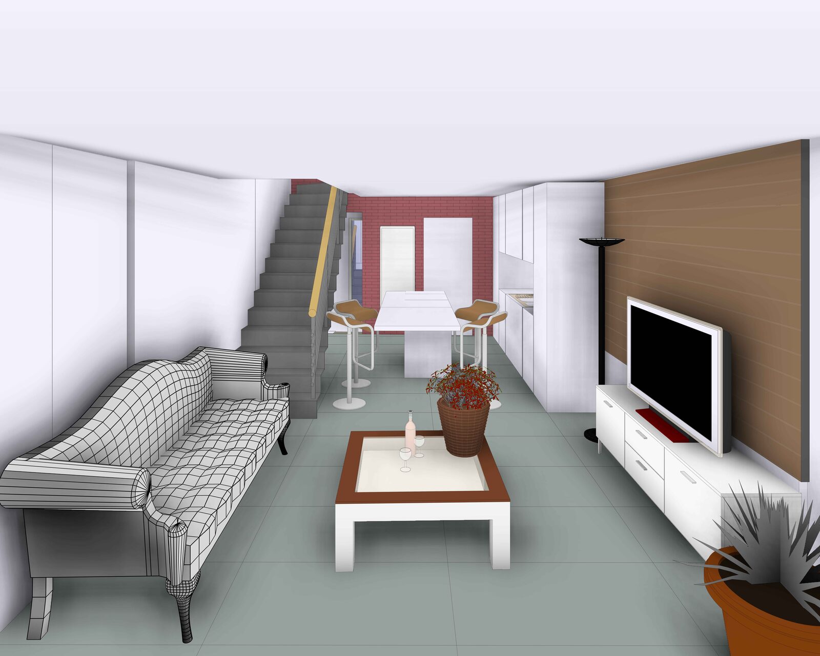 Transformation d'une maison en 3 appartements à Tournai